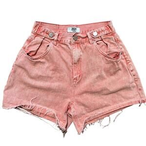 ZGY ZIGGY DENIM Super Hi Rise Loose  Cut Off Shorts in Vintage Red  SZ 26